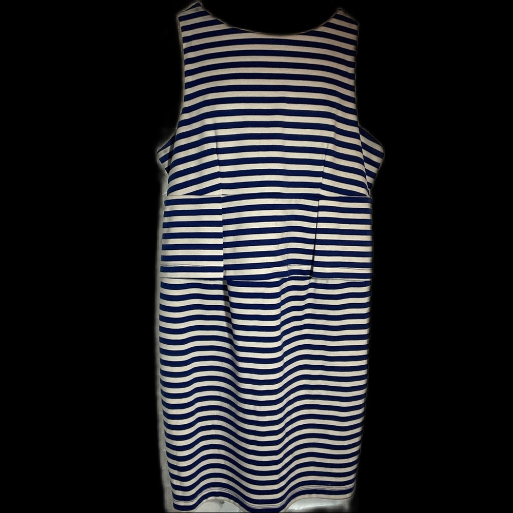 A PEA IN THE POD Maternity Dress, Size L, Sleeveless, Back Zip, Peplum/flounce